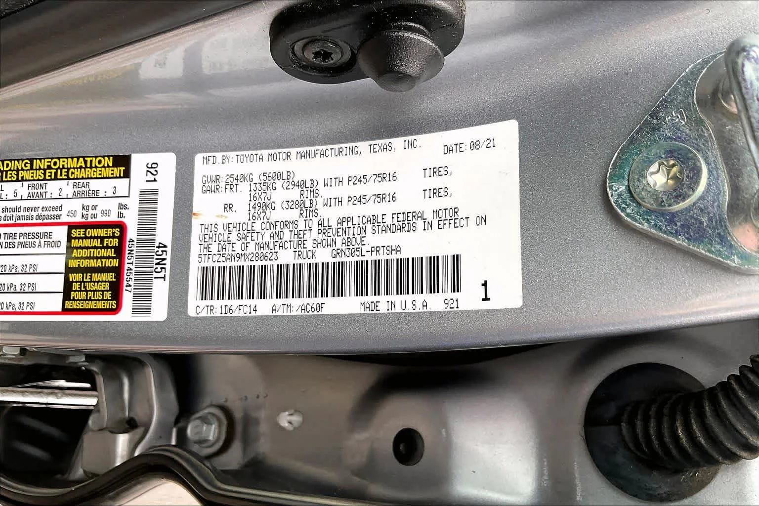 Used 2021 Silver Sky Metallic Toyota SR5 image 34