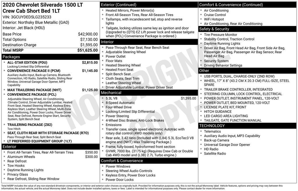 Used 2020 Northsky Blue Metallic Chevrolet LT image 4