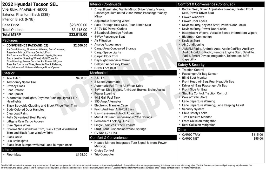 Used 2022 Black Hyundai SEL image 17