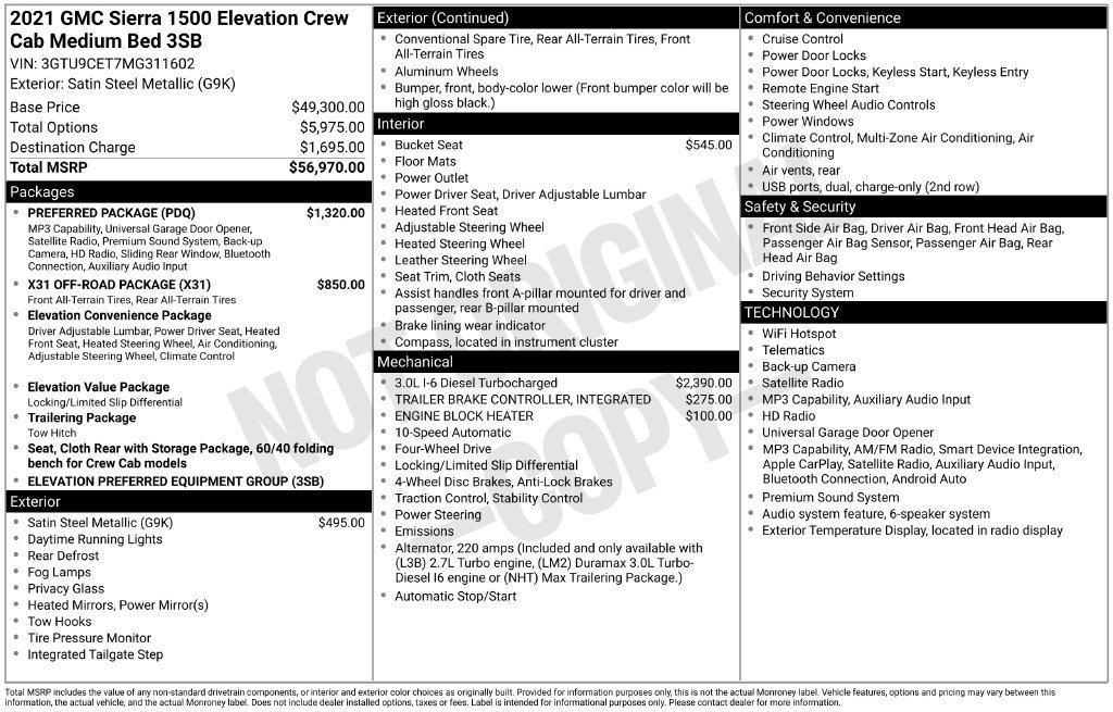 Used 2021 Gray GMC Elevation image 2