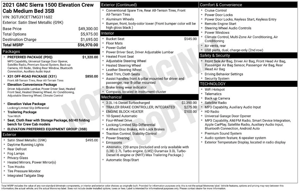Used 2021 Gray GMC Elevation image 2