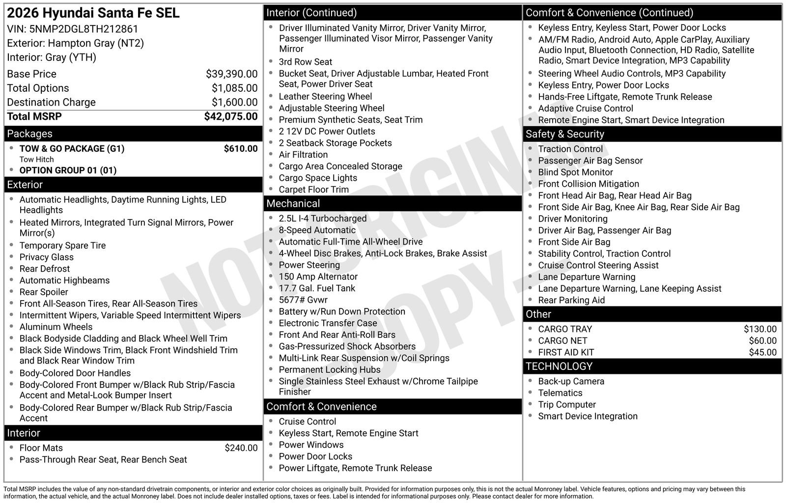 New 2026 Gray Hyundai SEL AWD image 39