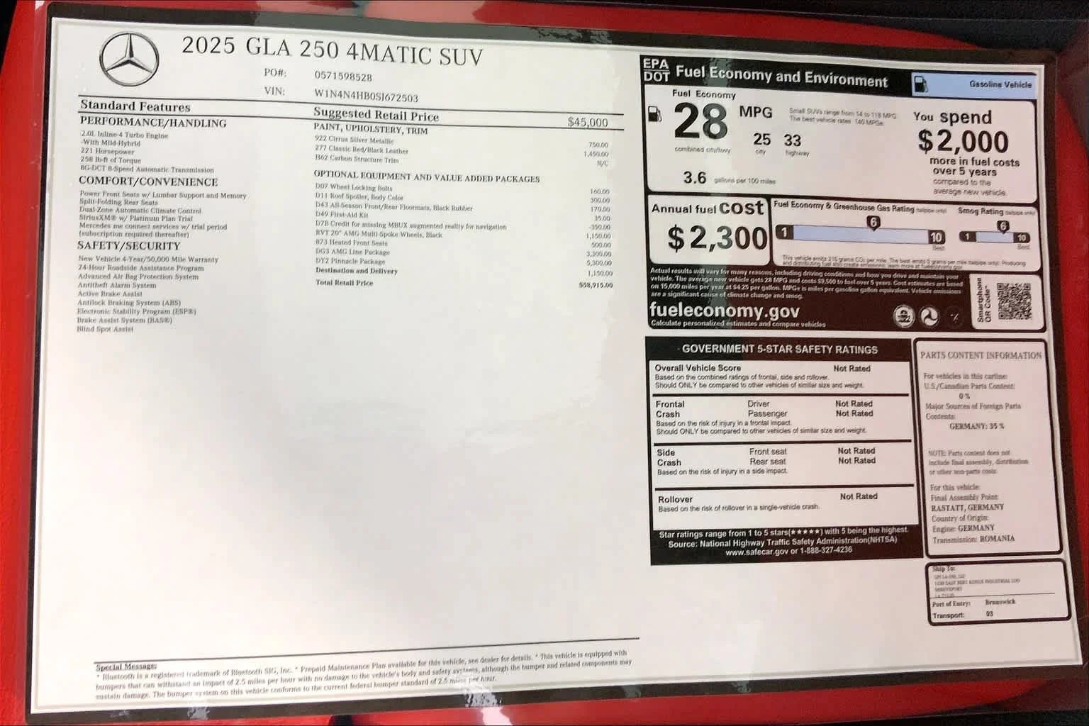 New 2025 Cirrus Silver Metallic Mercedes-Benz GLA 250 image 16