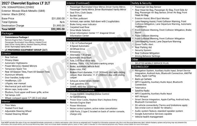 2027 Chevrolet Equinox LT - Photo 34