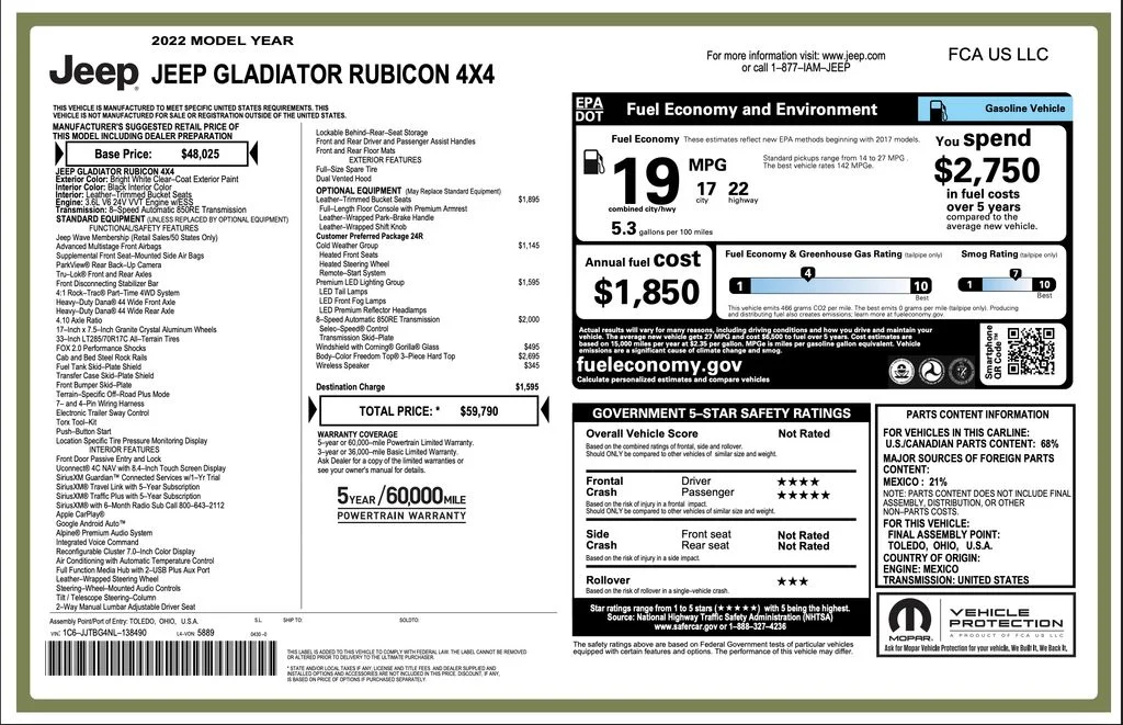Certified Used 2022 White Jeep Rubicon image 2