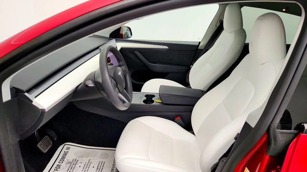 Used 2024 Ultra Red Tesla Long Range AWD w/ Premium White Interior image 23