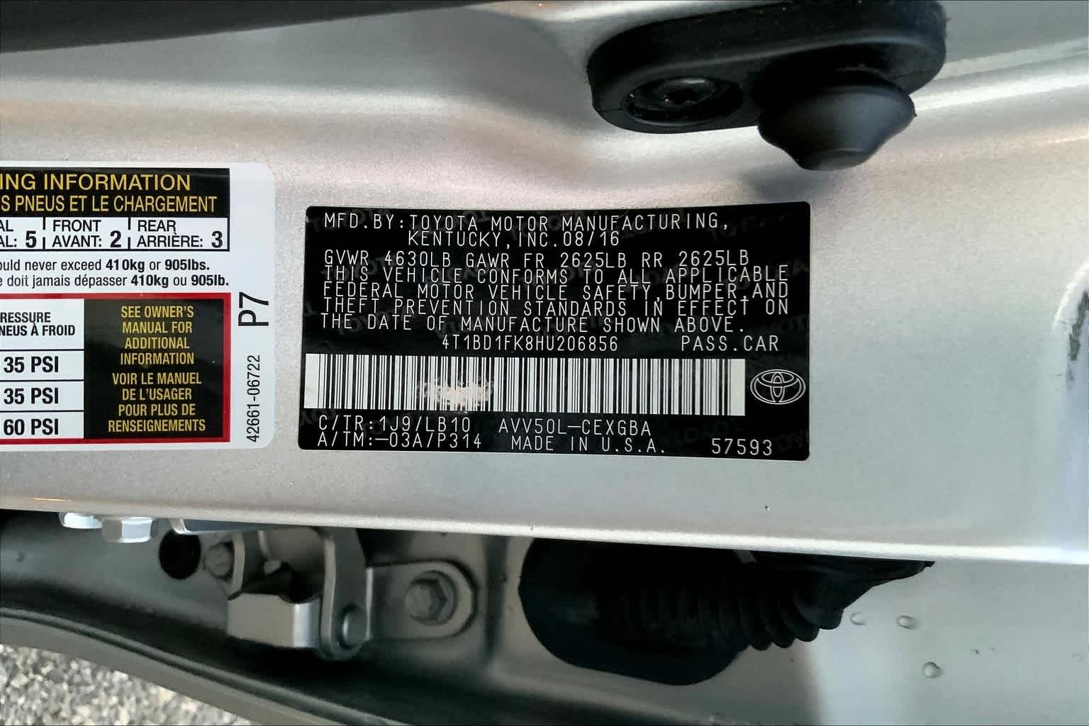 Used 2017 Celestial Silver Metallic Toyota Hybrid XLE image 31