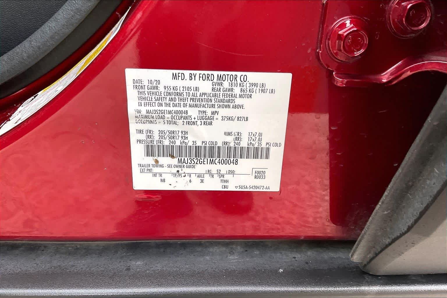 Used 2021 Ruby Red Metallic Tinted Clearcoat Ford SE image 32
