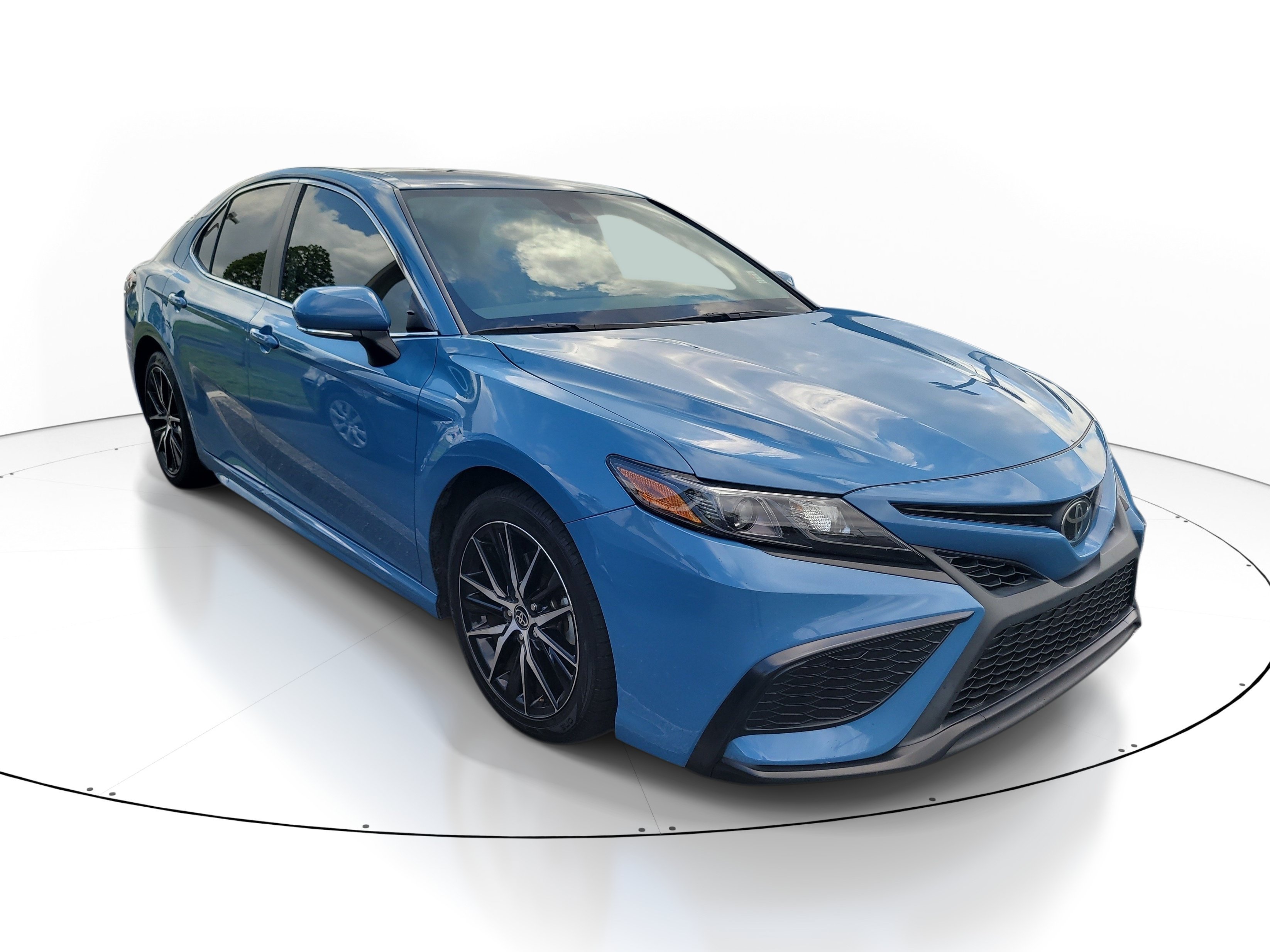 Used 2024 Cavalry Blue Toyota SE image 1