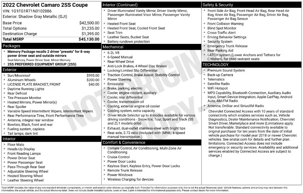 Used 2022 Gray Chevrolet SS image 10