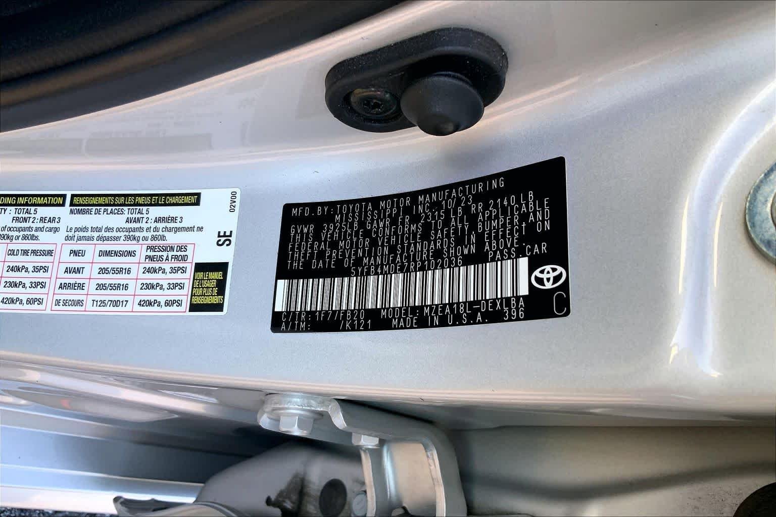 Used 2024 Classic Silver Metallic Toyota LE image 29