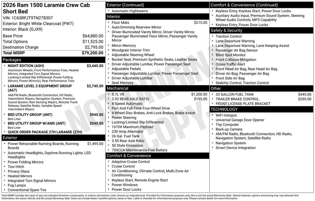 New 2026 Bright White Clear-Coat Exterior Paint RAM Laramie image 24