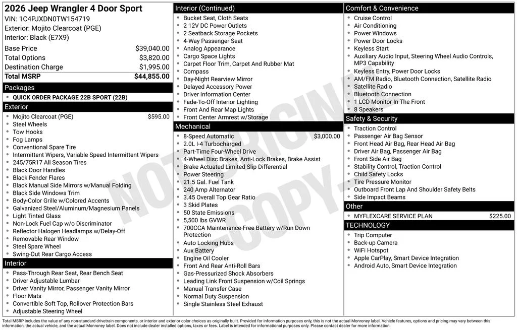 New 2026 Mojito Clearcoat Jeep Sport image 6