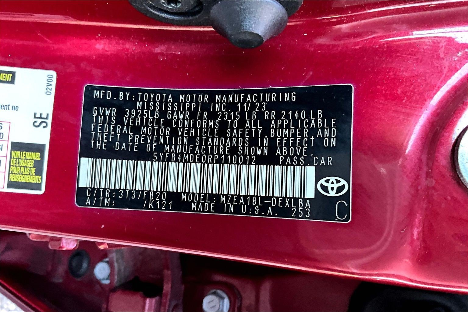 Used 2024 Red Toyota LE image 16
