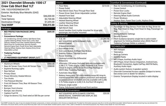 Certified Used 2021 NORTHSKY BLUE METALLIC Chevrolet LT image 39