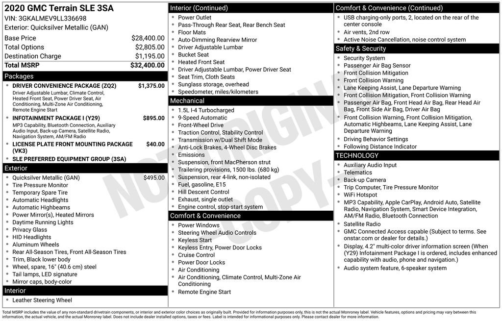 Used 2020 Quicksilver Metallic GMC SLE image 10