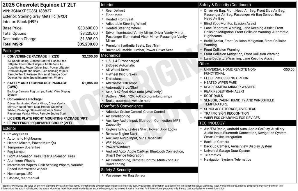Used 2025 Sterling Gray Metallic Chevrolet LT image 1