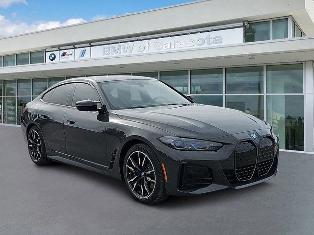 Gray (Dravit Grey Metallic) 2024 BMW i4 M50 Gran Coupe AWD Sedan All-Wheel Drive