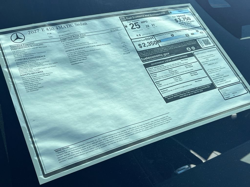 New 2027 Obsidian Black Metallic Mercedes-Benz E 450 image 70
