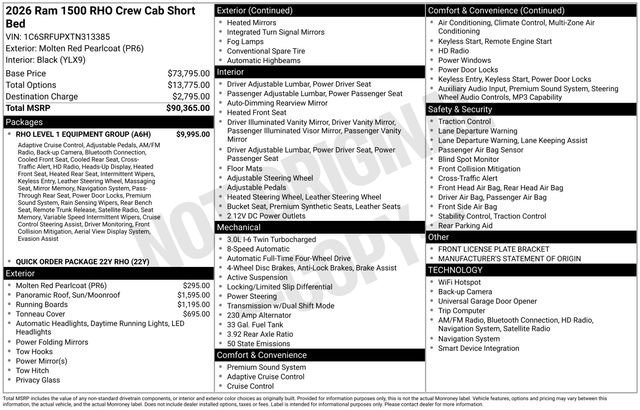 New 2026 Molten Red Pearl-Coat Exterior Paint RAM RHO image 31