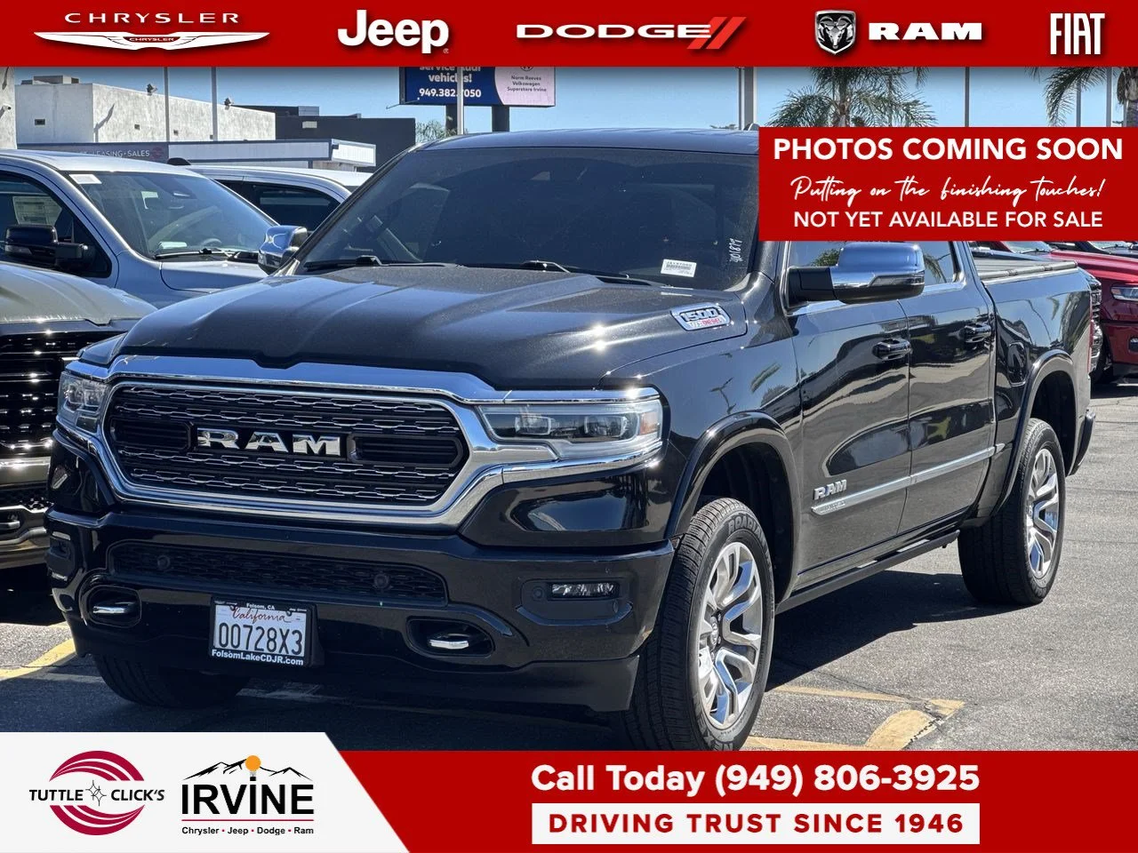 Used 2023 Diamond Black Crystal Pearlcoat Ram Limited image 2