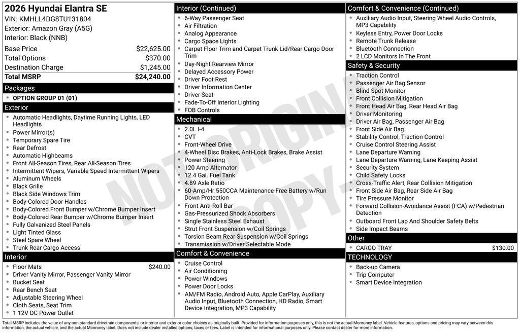 New 2026 Gray Hyundai SE image 32