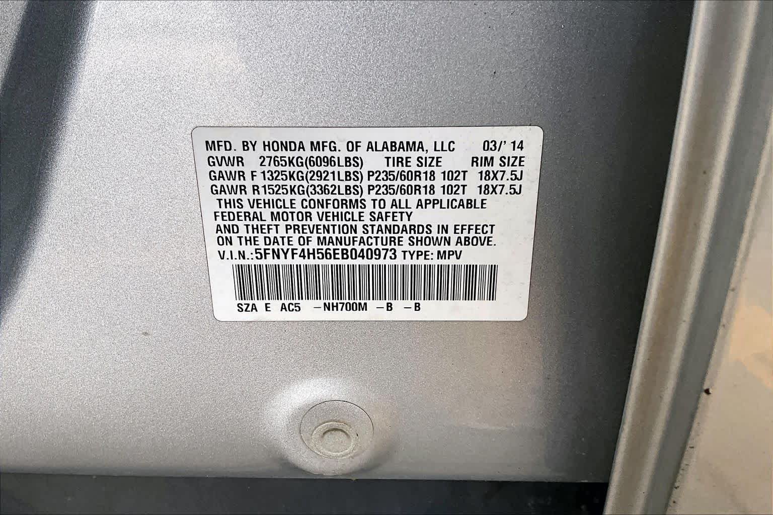 Used 2014 Alabaster Silver Metallic Honda EX-L image 35