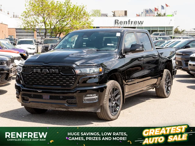 2026 RAM 1500 Sport GT Night* Crew Cab 4x4, Level 1 Equip Group, Pwr Running Boards, Passenger Screen