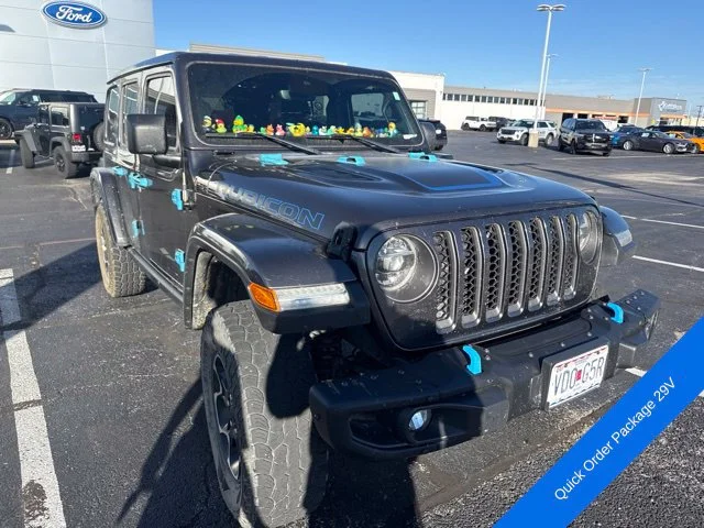 Used 2021 Gray Jeep Unlimited Rubicon 4xe image 3