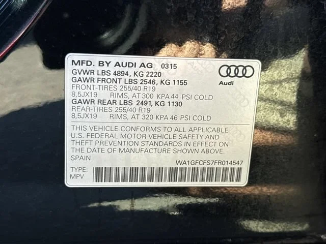 Used 2015 Brilliant Black Audi 2.0T Prestige image 17