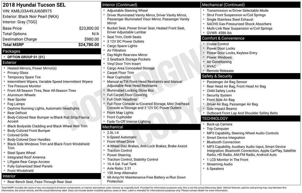 Used 2018 Black Hyundai SEL image 3