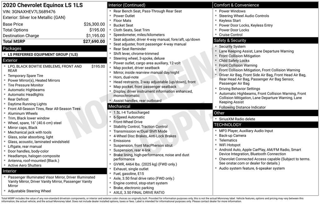Used 2020 Silver Chevrolet LS image 20