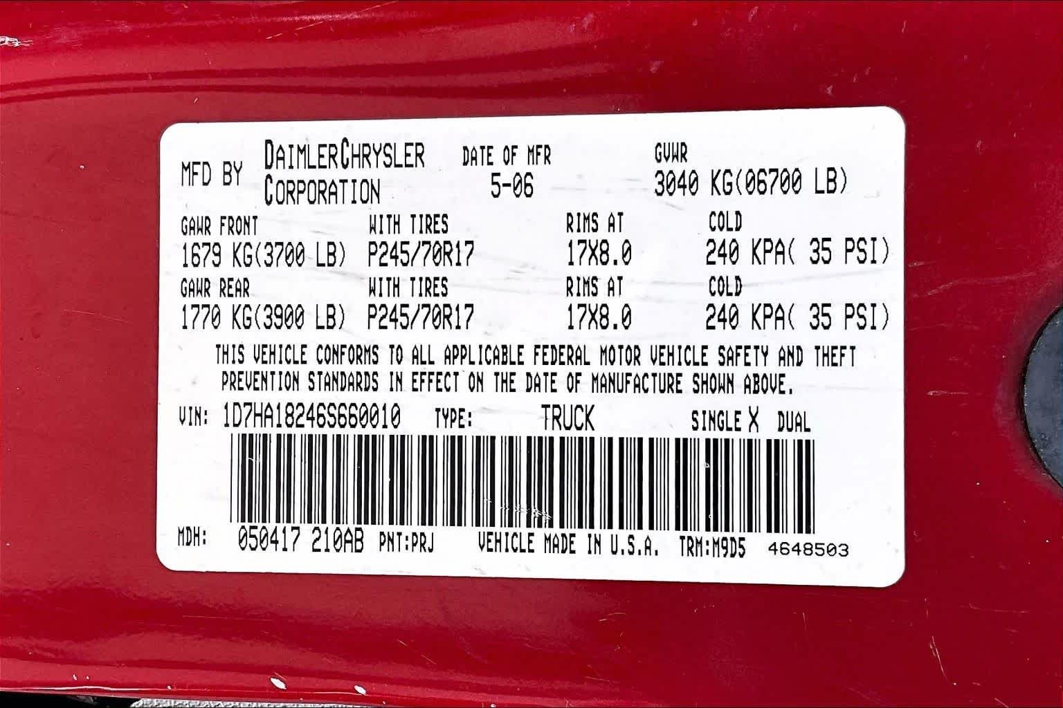 Used 2006 Inferno Red Crystal Pearl Dodge ST image 33