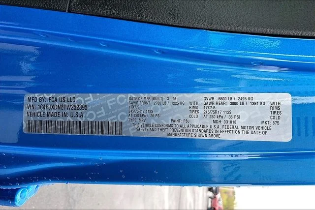 New 2026 Hydro Blue Pearl-Coat Exterior Paint Jeep Sport image 13