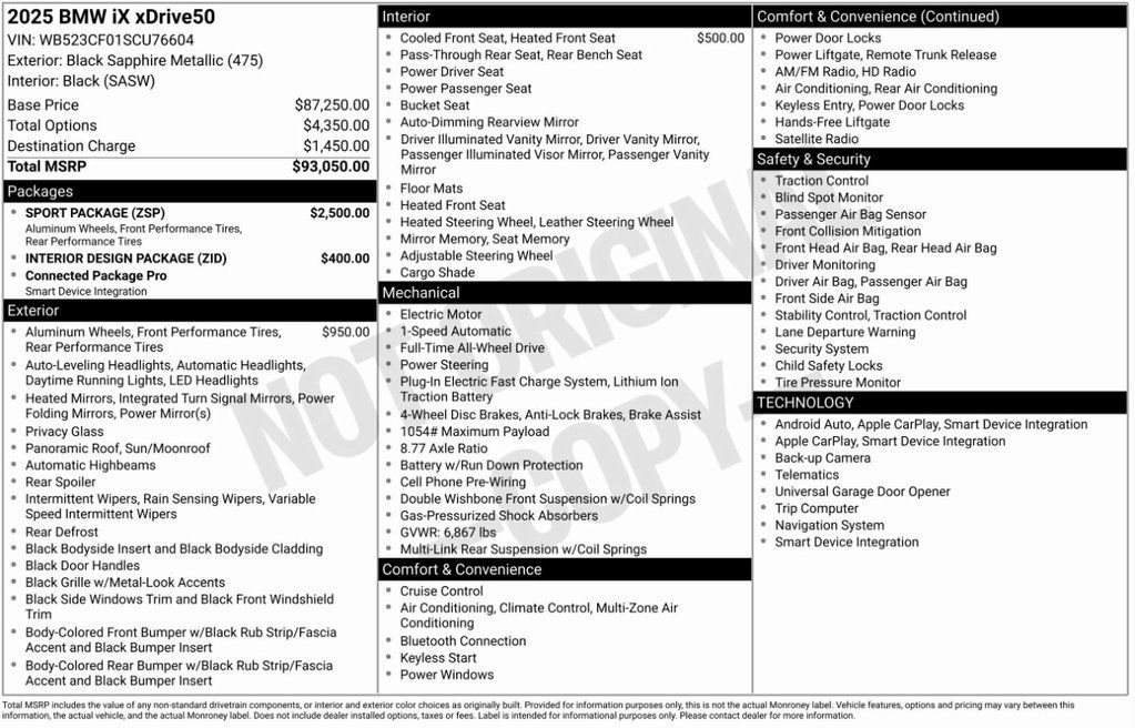 Used 2025 Black BMW xDrive50 image 7