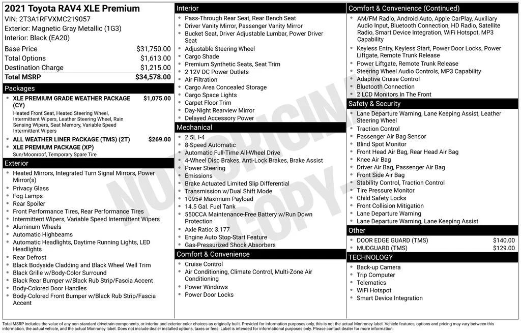 Used 2021 Gray Toyota XLE Premium image 12