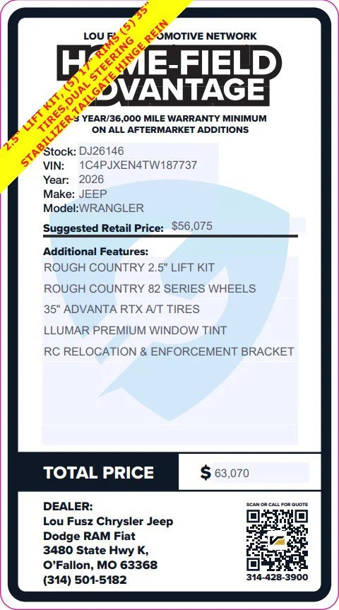 New 2026 Bright White Clear-Coat Exterior Paint Jeep Sahara image 2