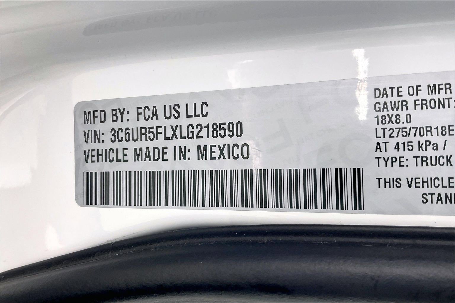Used 2020 Bright White Clearcoat Ram Laramie image 2