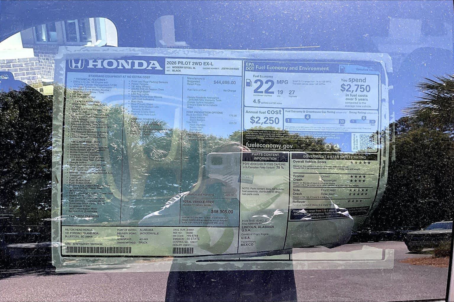 New 2026 Modern Steel Metallic Honda EX-L image 18