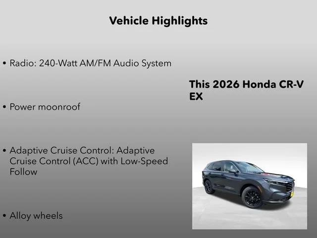 New 2026 Meteorite Gray Metallic Honda EX image 5