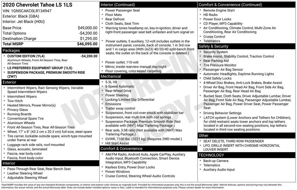 Used 2020 Black Chevrolet LS image 4