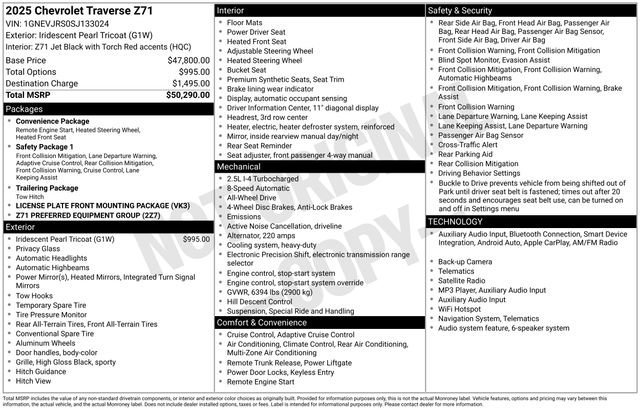 Used 2025 Iridescent Pearl Tricoat Chevrolet Z71 image 1
