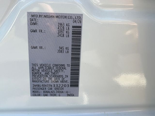 New 2026 White Nissan SV image 32