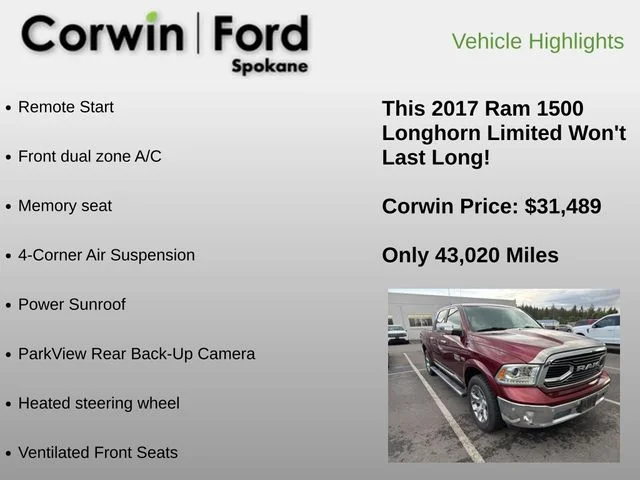 Used 2017 Delmonico Red Pearlcoat Ram Laramie Longhorn image 6