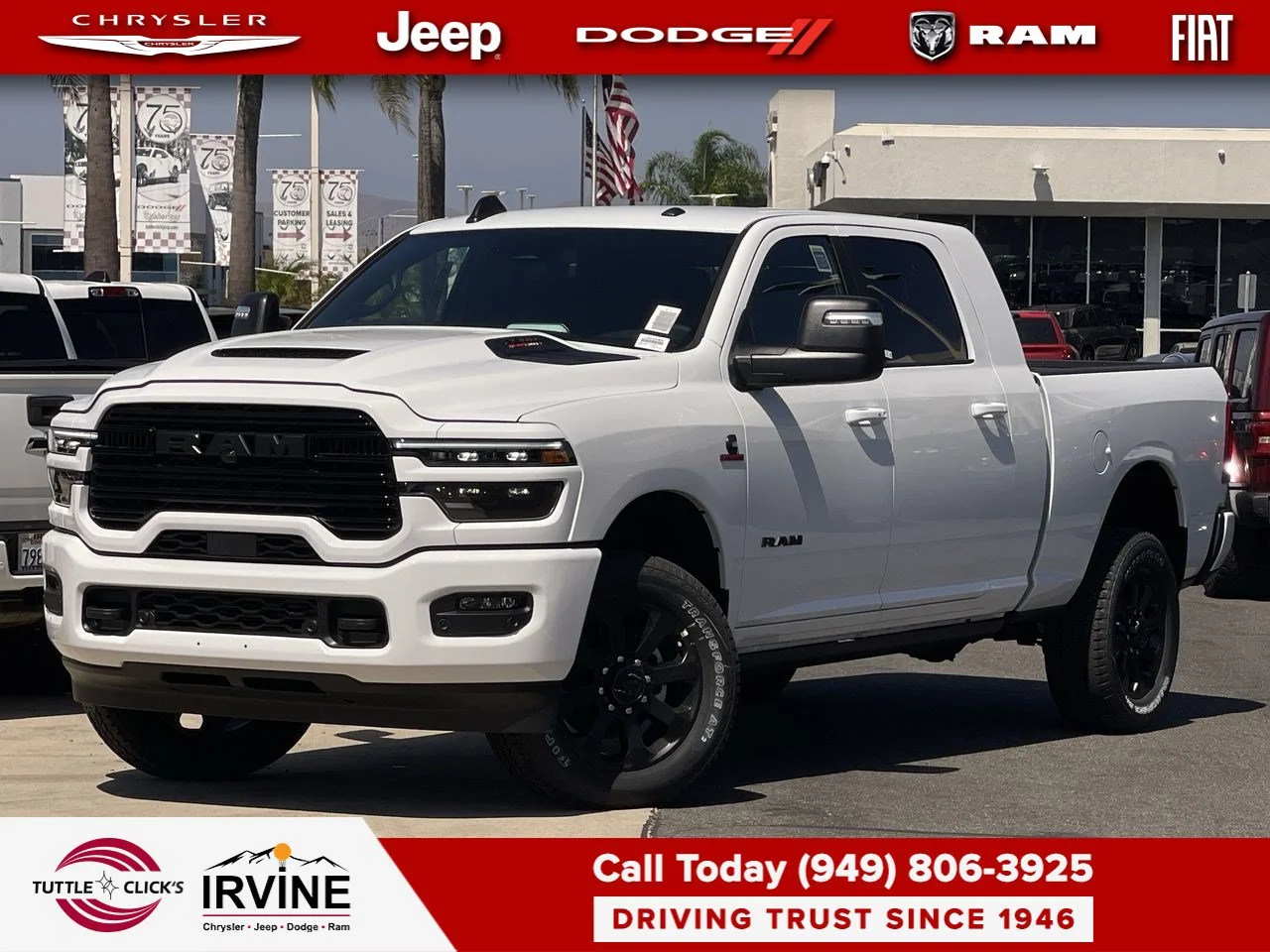 New 2026 Bright White Clear-Coat Exterior Paint RAM Laramie image 1