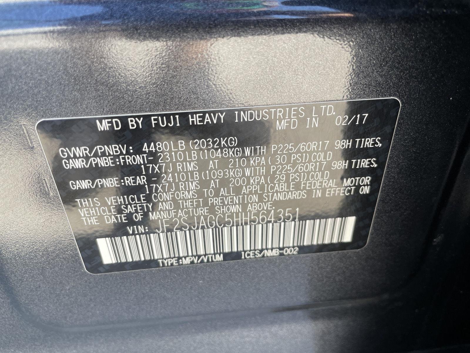 Used 2017 Dark Gray Metallic Subaru Premium image 31