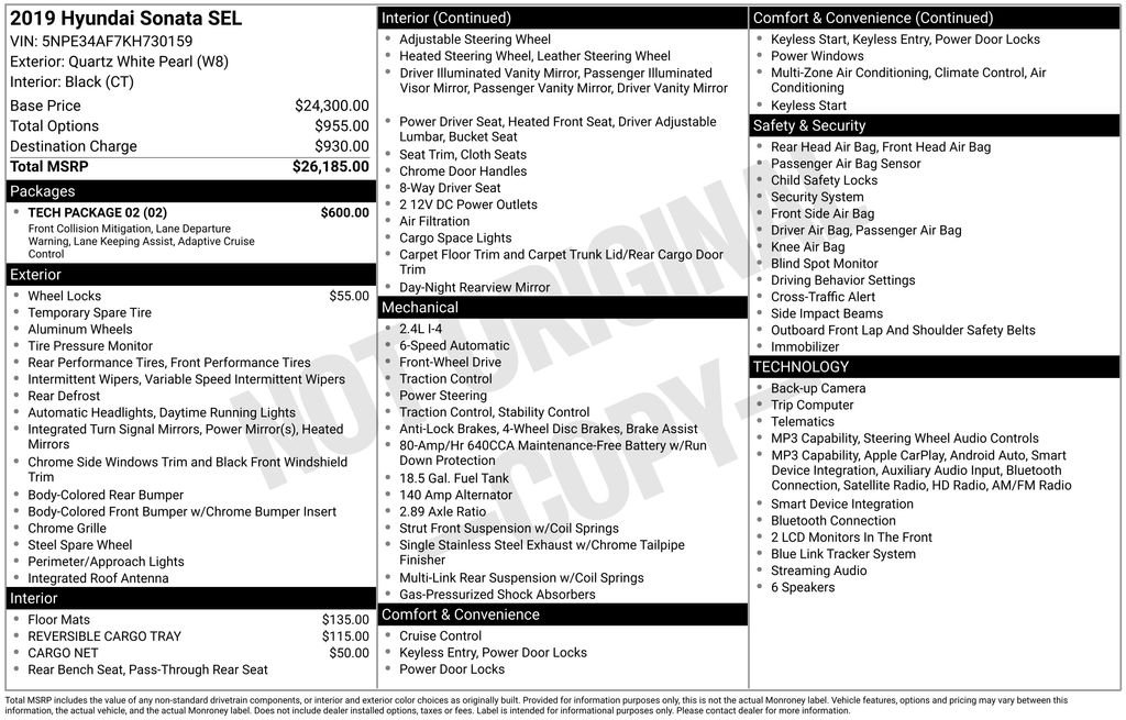 Used 2019 White Hyundai SEL image 5