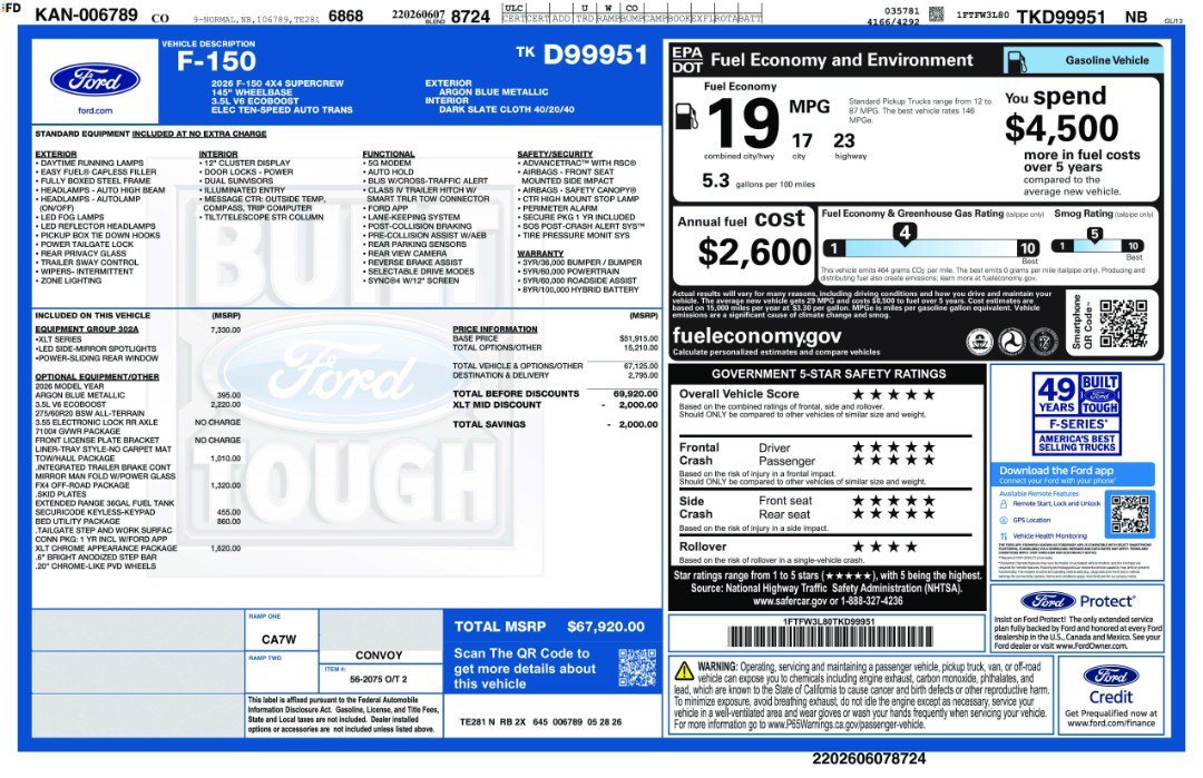 New 2026 Argon Blue Metallic Ford XLT image 11