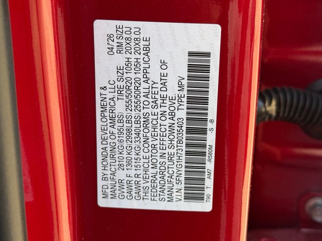 New 2026 Radiant Red Metallic II Honda Touring image 30