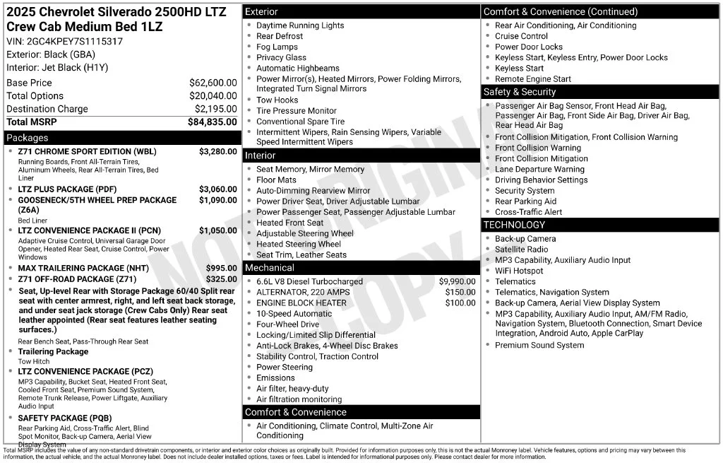 Used 2025 Black Chevrolet LTZ image 54